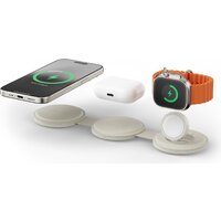 Беспроводное зарядное Satechi OntheGo 3-in-1 Charger ST-QTG31W (бежевый) - Превью изображения №4 — Интернет-магазин ПроЗаказ