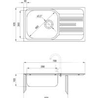 Кухонная мойка Deante Xylo ZEX 0113 (сатин) - Превью изображения №2 — Интернет-магазин ПроЗаказ