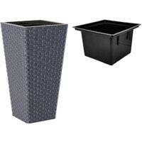 Кашпо Form-Plastic Rattana Slim FP-3900-014 (антрацитовый) - Превью изображения №2 — Интернет-магазин ПроЗаказ