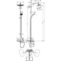 Душевая система  Hansgrohe Croma E Showerpipe 280 1jet 27687000 - Превью изображения №5 — Интернет-магазин ПроЗаказ