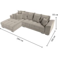 Угловой диван Лига диванов НордСтар левый 121113L (микровельвет бежевый/подушки микровельвет бежевый) - Превью изображения №9 — Интернет-магазин ПроЗаказ