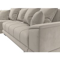 Угловой диван Лига диванов НордСтар левый 121113L (микровельвет бежевый/подушки микровельвет бежевый) - Превью изображения №3 — Интернет-магазин ПроЗаказ