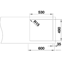 Кухонная мойка Blanco Andano 500-IF/A 525245 (с клапаном-автоматом, сатин) - Превью изображения №6 — Интернет-магазин ПроЗаказ