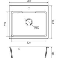 Кухонная мойка GranFest Urban GF-UR-658 (темно-серый) - Превью изображения №5 — Интернет-магазин ПроЗаказ
