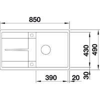 Кухонная мойка Blanco Metra 5 S-F 527111 (нежный белый) - Превью изображения №3 — Интернет-магазин ПроЗаказ