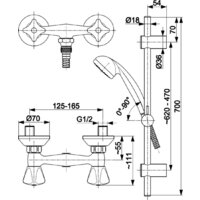 Душевой гарнитур  Armatura KFA Standard 306-311-00 - Превью изображения №2 — Интернет-магазин ПроЗаказ