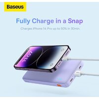 Внешний аккумулятор Baseus Airpow Fast Charge Power Bank 20W 10000mAh (сиреневый) - Превью изображения №15 — Интернет-магазин ПроЗаказ