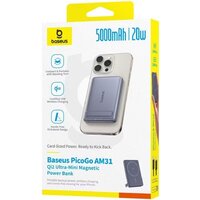 Внешний аккумулятор Baseus PicoGo AM31 Mini Magnetic Power Bank with Stand 20W 5000mAh (серый) - Превью изображения №9 — Интернет-магазин ПроЗаказ