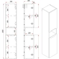  ЗОВ Шкаф-пенал для ванной Дион 150 DP150LHO0M9003MKV5 (белый матовый/дуб) - Превью изображения №4 — Интернет-магазин ПроЗаказ
