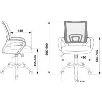 Офисное кресло Бюрократ CH-695N/SL/DG/TW-11 (черный/серый) - Превью изображения №5 — Интернет-магазин ПроЗаказ