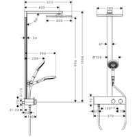 Душевая система  Hansgrohe Raindance E Showerpipe 300 1jet 27361000 - Превью изображения №2 — Интернет-магазин ПроЗаказ