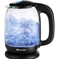 Электрический чайник Kitfort KT-625-1 (черный/голубой) - Превью изображения №2 — Интернет-магазин ПроЗаказ
