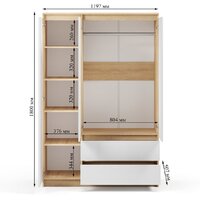 Шкаф распашной Soma ШК-3 (дуб сонома/белый) - Превью изображения №4 — Интернет-магазин ПроЗаказ