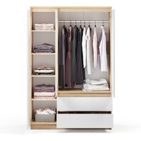 Шкаф распашной Soma ШК-3 (дуб сонома/белый) - Превью изображения №2 — Интернет-магазин ПроЗаказ