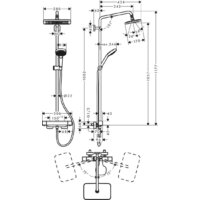 Душевая система  Hansgrohe Croma E Showerpipe 280 1jet 27630000 - Превью изображения №2 — Интернет-магазин ПроЗаказ
