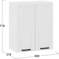 Шкаф навесной Трия Лорас 1В6 (белый/холст белый) - Превью изображения №3 — Интернет-магазин ПроЗаказ