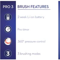 Электрическая зубная щетка Oral-B Pro 3 3000 Cross Action D505.513.3 (черный) - Превью изображения №4 — Интернет-магазин ПроЗаказ