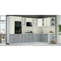 Готовая кухня Интерлиния Мила Шато 1.88x3.4 ВТ PR (белый/керамика/опал светлый) - Превью изображения №2 — Интернет-магазин ПроЗаказ