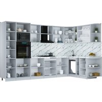 Готовая кухня Интерлиния Мила Шато 1.88x3.4 ВТ PR (белый/керамика/опал светлый) - Превью изображения №3 — Интернет-магазин ПроЗаказ