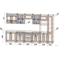 Готовая кухня Интерлиния Мила Шато 3.6В (мята/мята/дуб бунратти) - Превью изображения №6 — Интернет-магазин ПроЗаказ