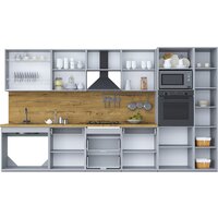 Готовая кухня Интерлиния Мила Шато 3.6В (мята/мята/дуб бунратти) - Превью изображения №4 — Интернет-магазин ПроЗаказ