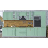 Готовая кухня Интерлиния Мила Шато 3.6В (мята/мята/дуб бунратти) - Превью изображения №2 — Интернет-магазин ПроЗаказ