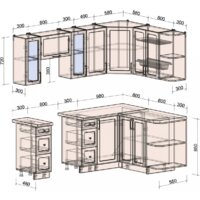 Готовая кухня Интерлиния Тренд 1.5x2.2 правая (луна/белый/серый каспий) - Превью изображения №6 — Интернет-магазин ПроЗаказ