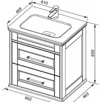 Умывальник Aquanet Бостон 60 258285 - Превью изображения №2 — Интернет-магазин ПроЗаказ