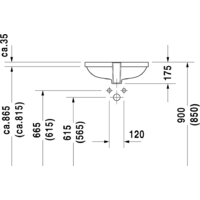 Умывальник Duravit D-Code 52.5x32 (0338490000) - Превью изображения №3 — Интернет-магазин ПроЗаказ