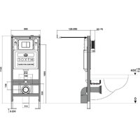 Унитаз подвесной Roxen Antares Tornado Long в комплекте с инсталляцией StounFix Dual Fresh 6 в 1 868442 (кнопка: сатин матовая) - Превью изображения №8 — Интернет-магазин ПроЗаказ