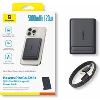 Внешний аккумулятор Baseus PicoGo AM31 Mini Magnetic Power Bank with Stand 20W 5000mAh (черный) - Превью изображения №8 — Интернет-магазин ПроЗаказ