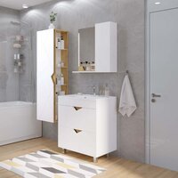  Doratiz Шкаф-пенал Фьорд 40 L 2712.303 (дуб бунратти/белый,с подвесной) - Превью изображения №6 — Интернет-магазин ПроЗаказ