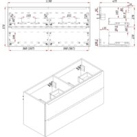  ЗОВ Тумба с умывальником Дион 120 D120LAFM7015MKV5-OL120 (графит матовый) - Превью изображения №4 — Интернет-магазин ПроЗаказ