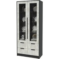 Шкаф-витрина Интерлиния Концепт КТ-ШВ2 (бетон лайт/антрацит) - Превью изображения №2 — Интернет-магазин ПроЗаказ