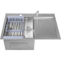 Кухонная мойка Saniteco 6550-L (с сифоном, дозатором и коландером) - Превью изображения №2 — Интернет-магазин ПроЗаказ