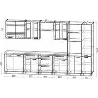 Кухонный модуль Интерлиния Мила Пластик 3.6 (шторм/шторм/белый гранит) - Превью изображения №6 — Интернет-магазин ПроЗаказ