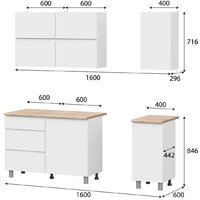 Готовая кухня Mio Tesoro Токио 1.6 (белый текстурный/дуб сонома) - Превью изображения №6 — Интернет-магазин ПроЗаказ