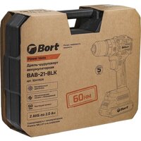 Дрель-шуруповерт Bort BAB-21-BLK 93413526 (с 2-мя АКБ, кейс) - Превью изображения №17 — Интернет-магазин ПроЗаказ