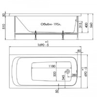 Ванна 1AcReal Gamma 170x70 (с каркасом и экраном) - Превью изображения №2 — Интернет-магазин ПроЗаказ