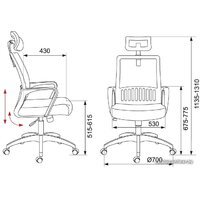 Офисное кресло Бюрократ MC-201-H/TW-11 (черный) - Превью изображения №6 — Интернет-магазин ПроЗаказ