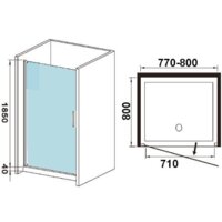 Душевая дверь WeltWasser WW600 600K1-80 - Превью изображения №4 — Интернет-магазин ПроЗаказ