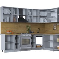 Готовая кухня Интерлиния Тренд 1.7x2.7 правая (мята/мята/дуб бунратти) - Превью изображения №3 — Интернет-магазин ПроЗаказ