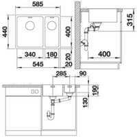 Кухонная мойка Blanco Andano 340-180-IF [522973] - Превью изображения №2 — Интернет-магазин ПроЗаказ