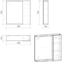  Grossman Шкаф с зеркалом Юнит 70 2070112 (кадена вуд) - Превью изображения №5 — Интернет-магазин ПроЗаказ