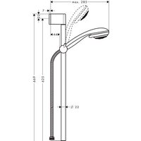 Душевой гарнитур  Hansgrohe Crometta 85 (27763000) - Превью изображения №2 — Интернет-магазин ПроЗаказ