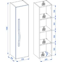  Lauter Шкаф-полупенал Навесной Eva (гранатовый полуматовый, ручка из матовой стали) - Превью изображения №7 — Интернет-магазин ПроЗаказ