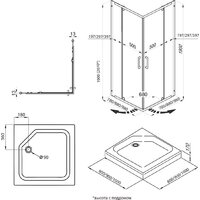 Душевой уголок Triton Каппа-Хром 90x90 (с поддоном) - Превью изображения №8 — Интернет-магазин ПроЗаказ