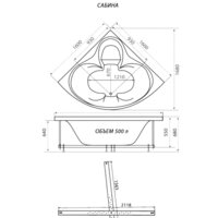 Ванна Triton Сабина 160x160 Экстра Базовая Flat (с гидромассажем) - Превью изображения №2 — Интернет-магазин ПроЗаказ