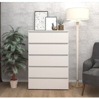 Комод Кортекс-мебель Бари 80 5ш (белый/белый/белый) - Превью изображения №3 — Интернет-магазин ПроЗаказ