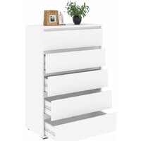 Комод Кортекс-мебель Бари 80 5ш (белый/белый/белый) - Превью изображения №2 — Интернет-магазин ПроЗаказ